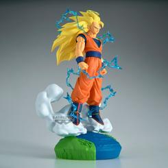 Figura Super Saiyan 3 Son Goku es una pieza que impone desde el primer vistazo, con una presencia visual que transforma cualquier estantería en un punto de atención inmediato. La fuerza de esta figura coleccionable de Dragon Ball Z
