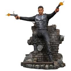 Frank Castle vuelve a hacer justicia a su manera en esta impresionante figura de The Punisher inspirada en la serie de Marvel. Con una altura de 23 cm, esta pieza de PVC
