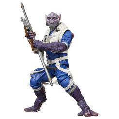 El azul intenso del traje y la piel violeta convierten la figura Zeb Orrelios Star Wars en una presencia difícil de ignorar. En apenas 15 cm concentra el carácter de un piloto de la Nueva República con una silueta robusta, accesorios visibles 