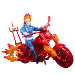 El fuego del infierno irrumpe en tu colección con una de las figuras más espectaculares del universo Marvel. La figura Johnny Blaze Ghost Rider Marvel Legends Series con motocicleta captura toda la intensidad del Motorista Fantasma 