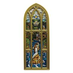 Arte mágico para tu pared: esta placa de resina Harry Potter recrea la icónica vidriera de la sirena del Torneo de los Tres Magos con un brillo que parece cobrar vida a la luz. 