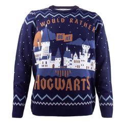 Precioso jersey de Navidad de Hogwarts basado en la popular saga de Harry Potter. Este simpático suéter está realizado en 100% acrílico. Pon un toque de magia a la temporada