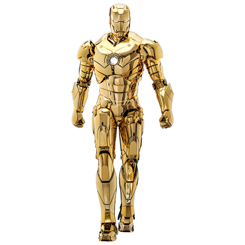 La icónica armadura de Iron Man alcanza un nuevo nivel de elegancia con esta versión exclusiva del Mark III en color dorado. Hot Toys presenta una figura de acción a escala 1/6