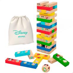 La diversión clásica se renueva con el encanto de Disney en este Juego Torre de Bloques + Dominó de Madera Disney 2 en 1, un set lleno de color, aprendizaje y risas compartidas. 