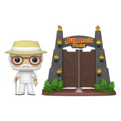 ¡Prepárate para una aventura jurásica con la figura Pop! Town de Jurassic Park! Esta cautivadora figura de vinilo captura la esencia del icónico personaje John Hammond y las emblemáticas puertas del parque.