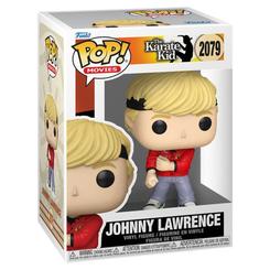 Figura de vinilo Funko POP de Johnny Lawrence, personaje de The Karate Kid. Se presenta con cabello rubio, cinta negra, chaqueta roja y caja con ventana frontal.