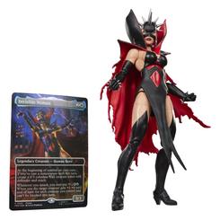 La Magic The Gathering: Marvel Super Heroes Marvel Legends Action Figure Fantastic Four Malice (Sue Storm) 15 cm lleva a Sue Storm a una de sus apariencias más oscuras, con una combinación visual de negro y rojo, máscara y elementos puntiagudos.