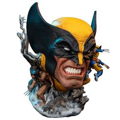 Garra pura hecha arte: el Marvel Fine Art Bust Wolverine 48 cm de Premium Collectibles Studio irrumpe como pieza central con un retrato colosal de Logan, texturas de máscara y piel que parecen reales