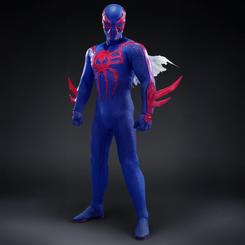 El azul eléctrico del traje corta la escena como una silueta llegada de otro siglo. Esta figura Spider-Man 2099 17 cm convierte al trepamuros futurista en una pieza de colección con presencia inmediata, pensada para destacar en vitrina