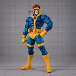 La figura Cyclops Marvel Gamerverse 15 cm tiene esa pose firme de líder que llena la escena sin necesidad de exagerar. El visor rojo, el azul intenso del traje y los detalles amarillos convierten esta action figure en una pieza reconocible 
