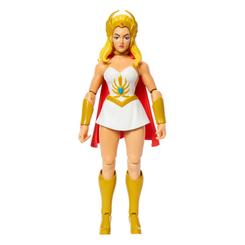 La figura de acción She-Ra de la línea Masters of the Universe Origins es una pieza imprescindible para los fans de esta legendaria heroína. Con aproximadamente 14 cm de altura, la figura es altamente articulada 