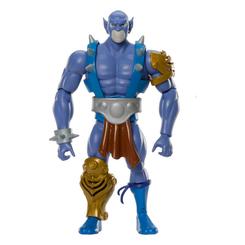 Una presencia imponente se materializa con la figura de acción Panthro de la serie Masters of the Universe x ThunderCats, alcanzando una altura aproximada de 14 cm y ofreciendo una articulación total 