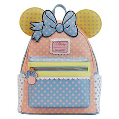 ¡Añade un toque de dulzura a tu día a día con esta preciosa mini mochila de Minnie Mouse de Loungefly! Con su diseño en colores pasteles y su tamaño de 22,86 x 11,43 x 26,67 cm, esta mochila es perfecta para llevar contigo 