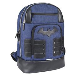 Presencia de héroe sin disfraz: la Mochila casual Batman DC Comics combina tejido azul resistente con detalles en polipiel negra y el emblema del murciélago en relieve para un look limpio y contundente
