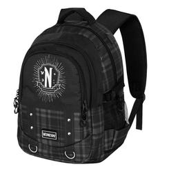 Descubre el compañera perfecta para tus días de estudio y aventura con la mochila “Chains Wednesday” de 44 × 34 × 21 cm, confeccionada en tejido repelente a líquidos que protege tu material ante salpicaduras y lluvia ligera. 