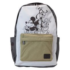 Un soplo de nostalgia y estilo invade tus días con la Mochila Nylon Mickey and Friends Disney Loungefly, confeccionada en lona resistente que luce vibrantes estampados de Mickey, Donald y Goofy