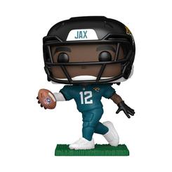 Garra felina para tu estantería con el Funko POP! NFL Jacksonville Jaguars: Travis Hunter (#337), una figura vinilo Funko de aproximadamente 10 cm que luce casco negro con “JAX”, uniforme oficial