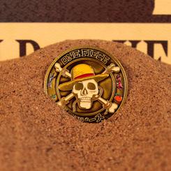 Celebra el espíritu indomable de *One Piece* con esta exclusiva moneda coleccionable de 4 cm de diámetro. Inspirada en la exitosa adaptación de Netflix, la moneda presenta en su anverso el icónico Jolly Roger de Luffy