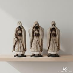 Arte coleccionable con espíritu de Tatooine y acabado premium: la Original Stormtrooper – Estatua Three Wise Tusken Raiders (14,3 cm) rinde homenaje al clásico “no ver, no oír, no hablar” 