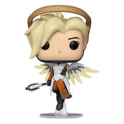 Figura de Mercy realizada en vinilo perteneciente a la línea Pop! de Funko. La figura tiene una altura aproximada de 10 cm., y está basada en el videojuego de tipo shooter en equipos en primera