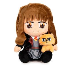 Hermione Granger y su fiel compañero Crookshanks se dan cita en este tierno peluche de 25?cm, confeccionado en felpa de alta densidad para lograr una suavidad excepcional