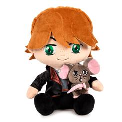 El dúo inseparable de Gryffindor cobra vida en este peluche conjunto de 25?cm que reúne a Ron Weasley y su fiel rata Scabbers, confeccionado en felpa ultrasuave de alta densidad para ofrecer una textura agradable y duradera. 