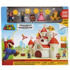 Una pieza estrella para crear aventuras en casa: el Playset Castillo Deluxe del Reino Champiñón de Super Mario Bros combina juego y exposición con 24 piezas y detalles oficiales que trasladan la magia del videojuego 