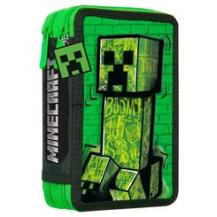 Más orden, más estilo pixelado. El plumier Minecraft doble reúne todo tu material en un formato compacto con dos compartimentos independientes y cierres de cremallera fáciles de abrir. 