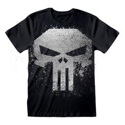 ¡Lleva el icónico símbolo de justicia y venganza con la Camiseta de Punisher con Calavera en Tinta Metálica! Esta camiseta de alta calidad, fabricada en 100% algodón, presenta el emblemático cráneo de Punisher en un diseño llamativo y detallado