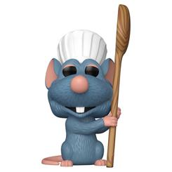 La Figura POP Disney Pixar Ratatouille Remy with Cooking Spoon presenta al pequeño chef de Ratatouille sujetando una gran cuchara de cocina que acentúa su vínculo con el mundo culinario.