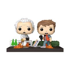 Una chispa de aventura retro cobra vida con el dúo Pop! Moment de Doc y Marty de Regreso al Futuro, presentados en una caja con ventana que realza cada detalle de la escena: desde las llamas