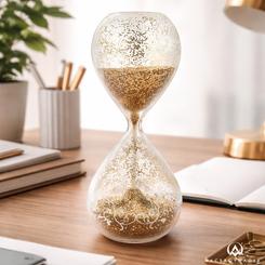 La elegancia del tiempo cobra vida con este reloj de arena decorativo de Rapunzel, una pieza que aporta luz, delicadeza y un aire de cuento a cualquier estancia. 