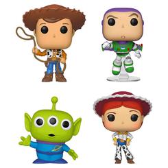 Cuatro siluetas bastan para devolver a cualquier estantería la energía del dormitorio de Andy. Este pack de 4 figuras POP Toy Story reúne a Woody, Buzz Lightyear, Alien y Jessie 