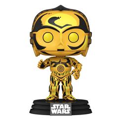 Figura de C-3PO realizada en vinilo perteneciente a la línea Pop! de Funko. La figura tiene una altura aproximada de 9 cm., y está realizada para Star Wars. La línea de figuras POP! 
