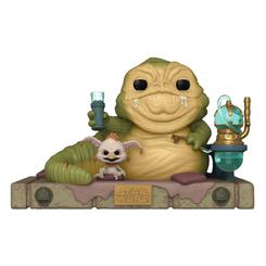Figura Jabba w/Salacious realizada en vinilo perteneciente a la línea Pop! de Funko. La figura tiene una altura aproximada de 9 cm., y está basada en Star Wars Return of the Jedi 40th Anniversary. 