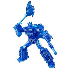 La energía azul de Cybertron recorre una silueta que representa liderazgo, resistencia y poder mecánico. La figura Optimus Prime Age of the Primes Transformers presenta al comandante Autobot con una estética Energon intensa