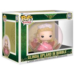 Figura POP! Rides de Glinda Upland en su burbuja, inspirada en Wicked. Glinda aparece sentada con vestido rosa, corona y varita dentro de una composición escénica de formato amplio.
