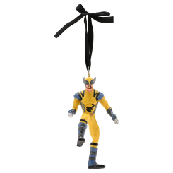 Adorno de Navidad de Wolverine de Marvel en resina con cinta para colgar, ideal para decorar el árbol con el icónico personaje de los X-Men.