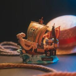 Navega por el tiempo con este increíble calendario perpetuo en 3D inspirado en el Going Merry de One Piece Netflix. Fabricado en PVC y ABS, este artículo combina funcionalidad y diseño al permitirte configurar todas las fechas posibles 
