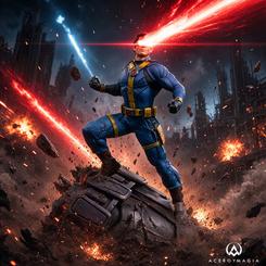 Con el visor de cuarzo rubí al frente y una postura preparada para el combate, la Estatua Cyclops Avengers: Doomsday BDS Art Scale 1/10 presenta a Scott Summers como comandante de los X-Men.