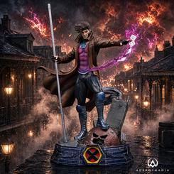 Estatua de Gambit de X-Men de Iron Studios, perteneciente a la línea Unleashed Art Scale 1/10. Presenta a Remy LeBeau con bastón, carta cargada de energía, manos intercambiables y base temática.