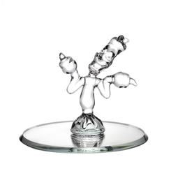 Figura oficial de Lumiere basado en el clásico de Disney La Bella y la Bestia Esta preciosa figura está realizada en vidrio transparente con unas dimensiones aproximadas de 5,5 x 4 cm. 