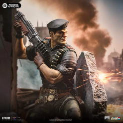 Figura Flint de G.I. Joe a escala 1/10 en resina pintada a mano, con base diorama que recrea un campo de batalla. Representa al líder del equipo en pose de mando con su uniforme y rifle de asalto.