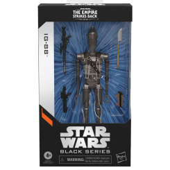Figura IG-88 de Star Wars Black Series de 15 cm con cuatro accesorios. Representa al droide asesino de El Imperio contraataca con detalles fieles y tamaño compacto para coleccionistas y fans.