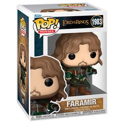 Figura POP de Faramir de El Señor de los Anillos en vinilo, con detalles de su vestimenta y armas. Presentada en caja regalo, es una pieza ideal para coleccionistas de la saga.