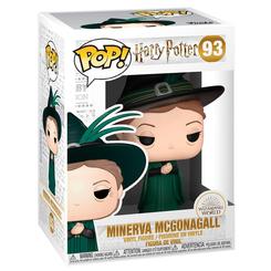 Figura POP Harry Potter Minerva McGonagall Yule de vinilo con 9 cm de altura. Presentada en caja regalo con ventana, reproduce al personaje con su sombrero y vestido característicos.