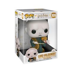 Figura POP Harry Potter Voldemort with Nagini de 25 cm en vinilo, con caja regalo y ventana para exposición. Representa al villano Voldemort con su serpiente Nagini en pose característica.