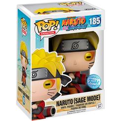 Figura POP Naruto Shippuden Naruto Sage Mode Exclusive de vinilo con 9 cm de altura. Representa a Naruto en modo sabio con detalles fieles y viene en caja regalo con ventana para exposición.