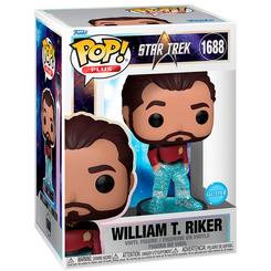 Figura POP Plus Star Trek William T. Riker de vinilo con 9 cm de altura y base decorativa. Representa al personaje con su uniforme clásico y detalles característicos de la serie.