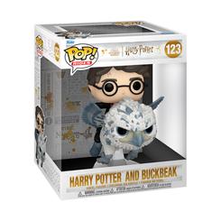 Figura POP Rides Deluxe de Harry Potter montado en Buckbeak de Harry Potter y el Prisionero de Azkaban en vinilo con soporte y caja regalo.